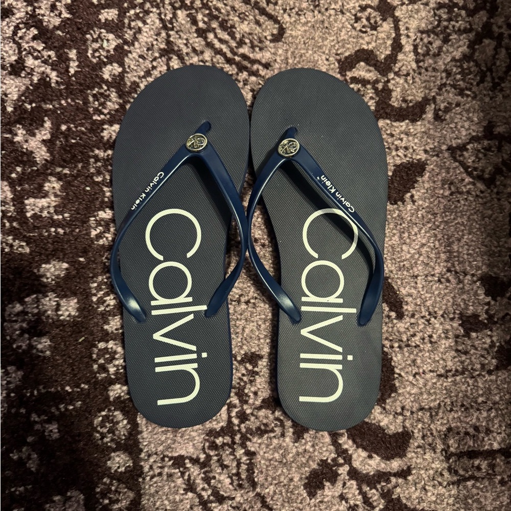 Calvin Klein Dark Blue Flip Flops